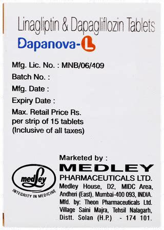 Dapanova L Tablet 15 - Uses, Side Effects, Dosage, Price | Truemeds
