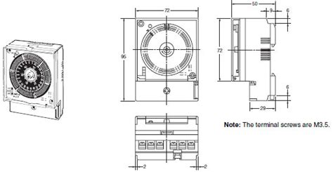 H2F-D Motor Time Switch/Dimensions | OMRON Industrial Automation India