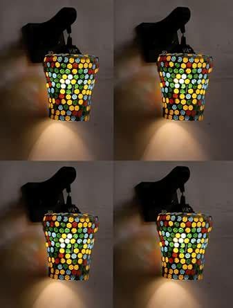 Zsquarehp Wood Modern Antique Down Glass Wall Lamp Light Fixture for ...