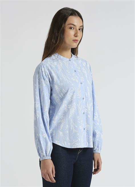 Blue Floral Print Full Sleeve Shirt | Pepe Jeans India