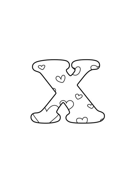 Free Printable Valentine Bubble Letters: Bubble Letter X