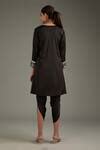Buy Black Organza, Cotton Embroidery V-neck Kurta Set With Dupatta For ...