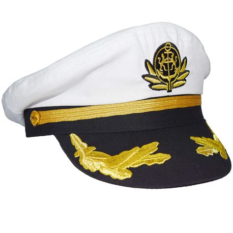 Men's Boat Admiral Captain Hat Snapback Embroidery Anchor Mariner ...