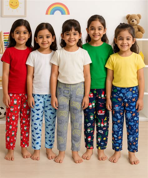 Pure Cotton Printed Trackpant for Casual Night wear for Kids Girls Age ...