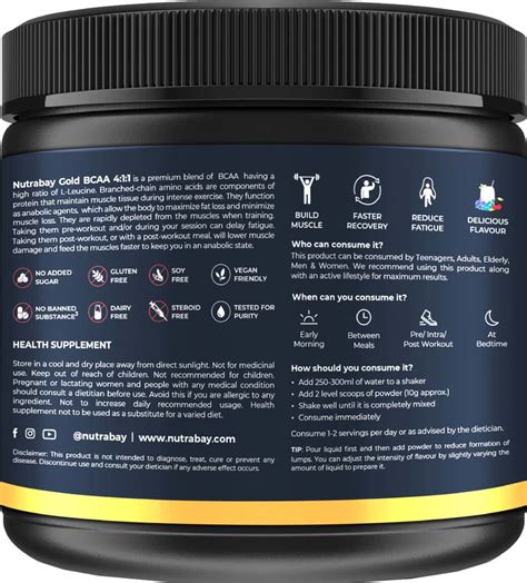 Buy NUTRABAY GOLD BCAA 4:1:1 - BERRY BLAST - 300G Online & Get Upto 60% ...