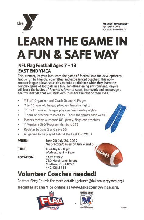 Ymca Youth Flag Football Rules at Harry Cairns blog