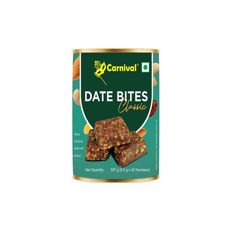 Carnival Date Bites | 357g ( 42 Date Bites ) | Date Barfi With Zero Ad ...