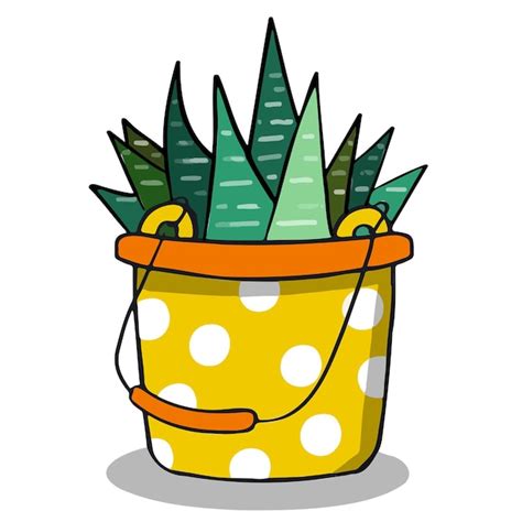 Symbol roślina kwiat doniczkowy kreskówka wektor | Wektor Premium