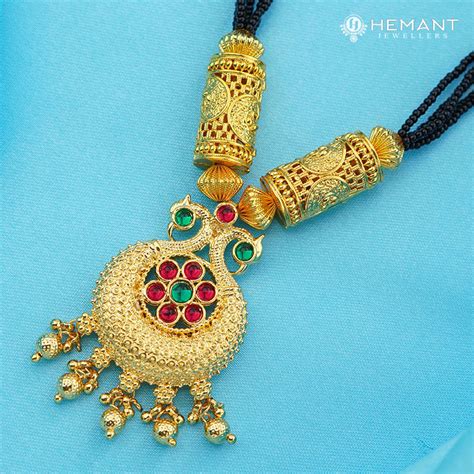 Traditional Maharashtrian Kolhapuri Mangalsutra Jali Pipe Peacock ...