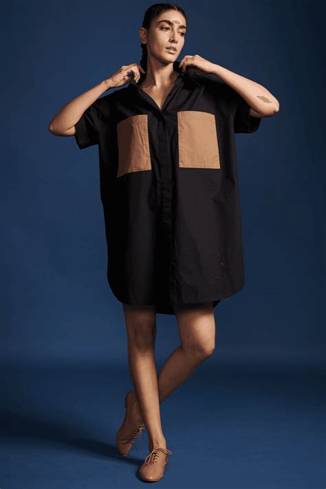dash and dot - Contrast Pocket Shirt Dress Online