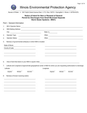 Fillable Online lakecountyil Notice of Intent for New or Renewal of ...