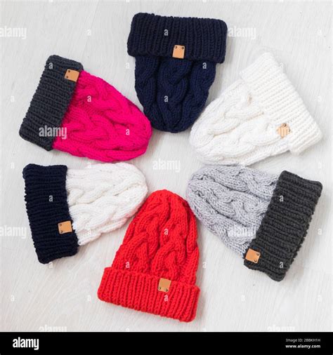 knit winter hats Stock Photo - Alamy