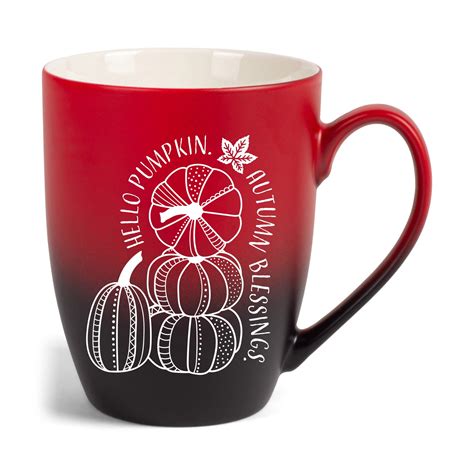 Elanze Designs Hello Pumpkin Autumn Blessings Two Toned Ombre Matte Red ...