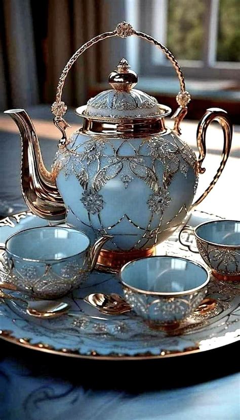 Vintage Tea Set with Pretty Tea Cups