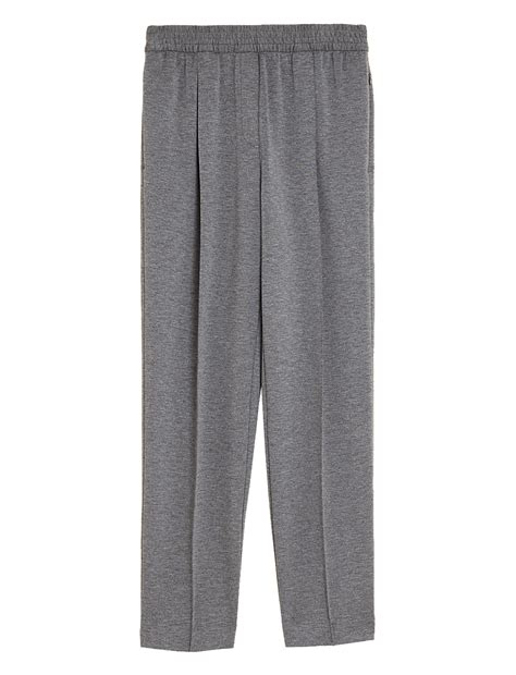 Buy Jersey Tapered Ankle Grazer Trousers at Marks & Spencer