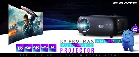 E Gate K9 Pro-Max 6X Automatic Projector with Free Sound bar (C222-3600 ...