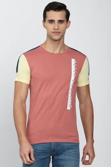 Buy Men Pink Print Round Crew Neck Crew Neck T-shirt Online - 715851 ...