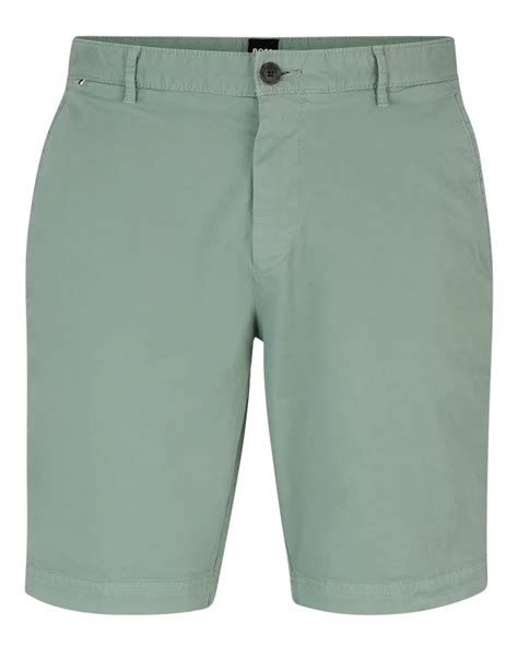 Boss Mens Slice Stretch Slim Fit Shorts Light Green