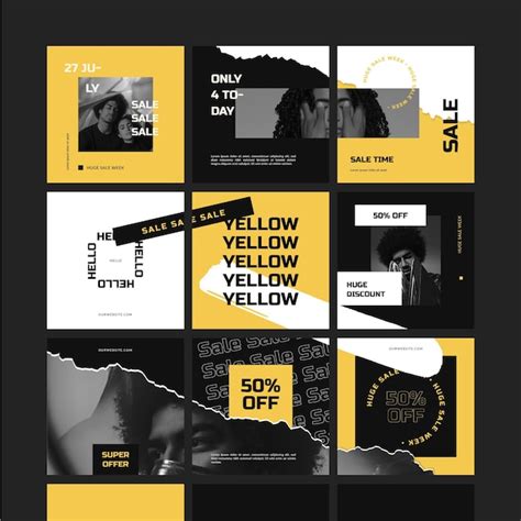 Instagram sale puzzle feed | Free Vector