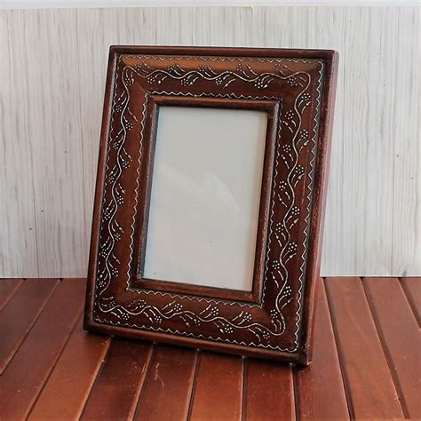 Vintage Wood Picture Photo Frame 5x7 White Painted Floral Vine Scroll ...