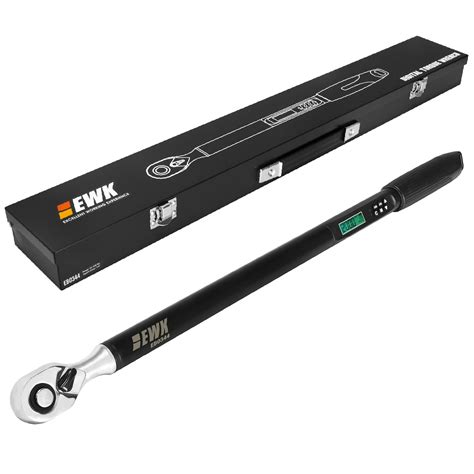 EWK 1/2" Drive Electronic Digital Torque Wrench, 7.4-147.6 Ft-Lbs (10 ...