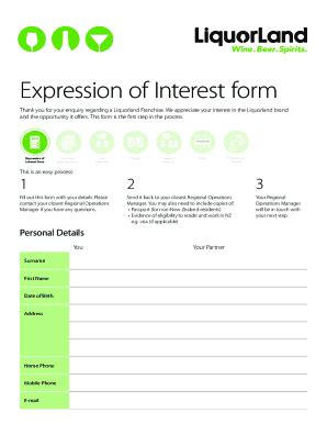 Fillable Online Expression of Interest form Fax Email Print - pdfFiller