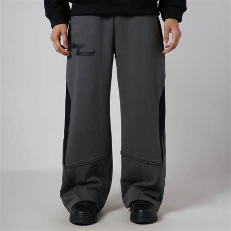 CHARCOAL & BLACK POINTED PANEL SWEATPANTS – Hophead
