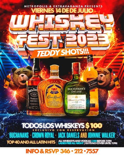 Whiskey Fest 2023 @ M&E | July 14th , Metropolis & Extravaganza ...