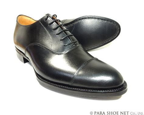 PARASHOE（パラシュー）ハンドメイド（マッケイ製法）本革 内羽根ストレートチップ（キャップトゥ）ビジネスシューズ 黒 ワイズ3E（EEE ...