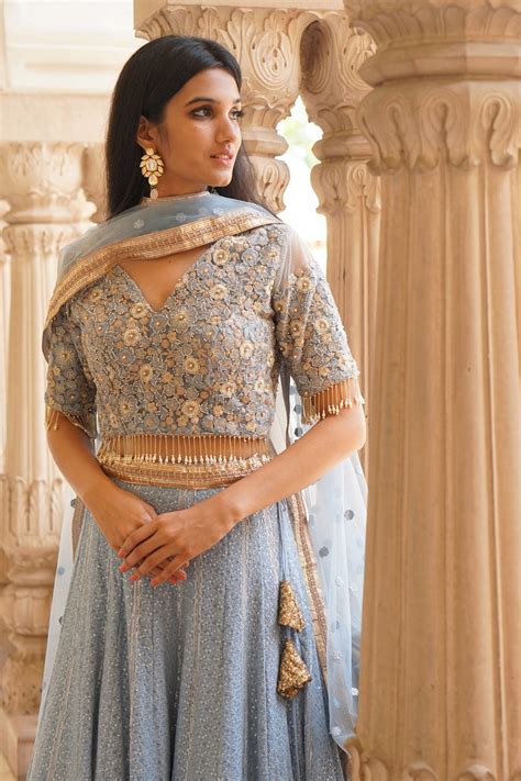 TCR Blue Chikankari Lehenga With Heavy Embellished Blouse ...