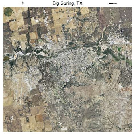 Aerial Photography Map of Big Spring, TX Texas