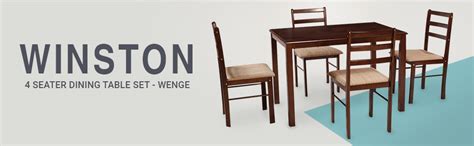 Woodness Winston Solid Wood Upholstered 4 Seater Basic Dining Table Set ...