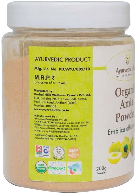 Buy AL AYURVEDIC LIFE ORGANIC AMLA POWDER 200 GMS Online & Get Upto 60% ...
