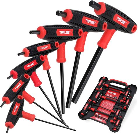 Buy டாப்லைன் 7-பிசி எஸ்ஏஇ டி-ஹேண்டில் ஆலன் ரெஞ்ச் செட், லாங் ஆர்ம் டி ...