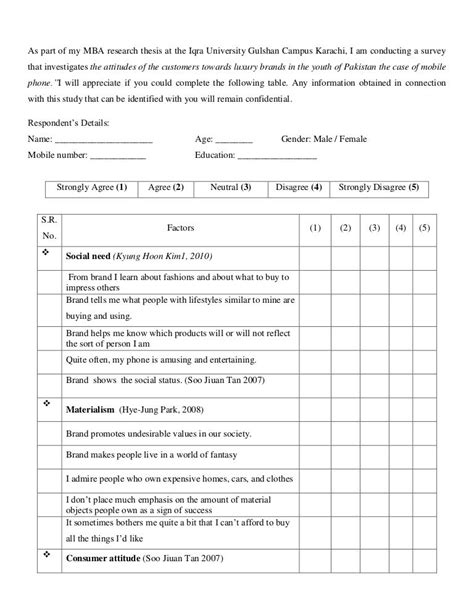 Image result for Example of Research Questionnaire Format