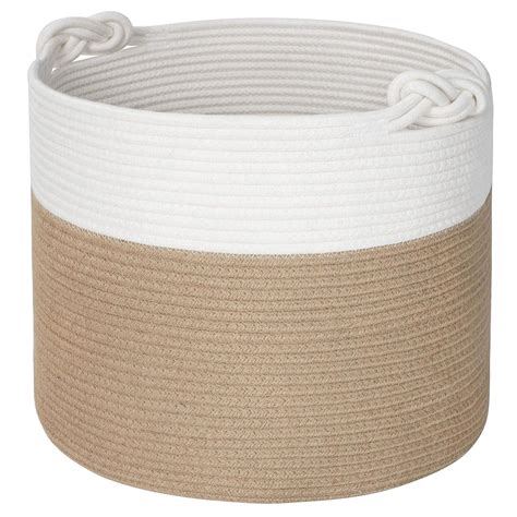 Mintwood Design 15 x 14.2 Inches Woven Cotton Rope Storage Basket ...