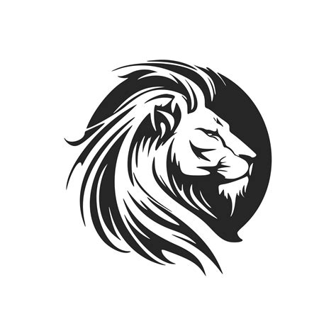 Clean and modern black and white lion head vector logo. 17589280 Vector ...