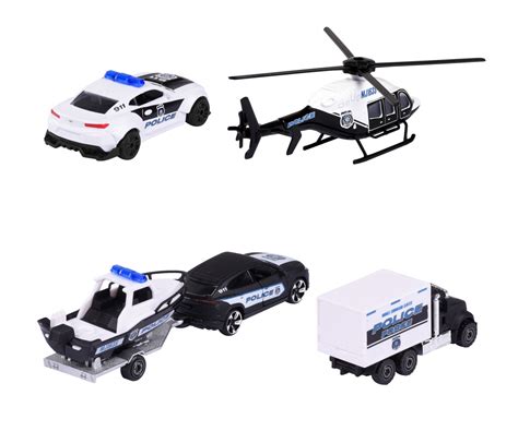 Buy Majorette Police Force Black and White 4 Car Gift Set For Kids Ages ...