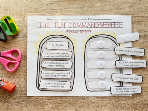 Ten Commandments For Kids Printable