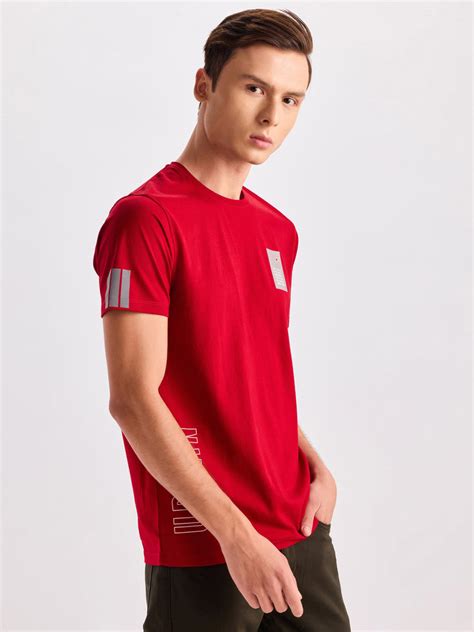 Buy Red Chest Print Urban T-Shirt for Men Online - Red Flame