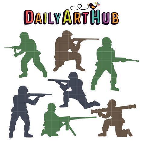 Inspiring Army Men Silhouettes Clip Art Set – Daily Art Hub // Graphics, Alphabets & SVG