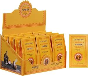 AYURVEDIC Amber Backflow Masala Incense Cones (12 Packs Each Of 10 ...