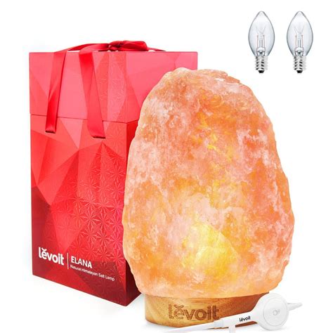 Levoit Elana Himalayan Salt Lamp, Natural Himilian Hymalain Pink Salt Rock Lamps — WholeStuff
