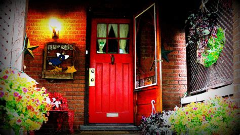 She hides behind the red door… sometimes, she piddles…Our Pets - 4Brant.com