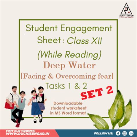 WHILE READING WORKSHEET - 'Deep Water' (SET 2)