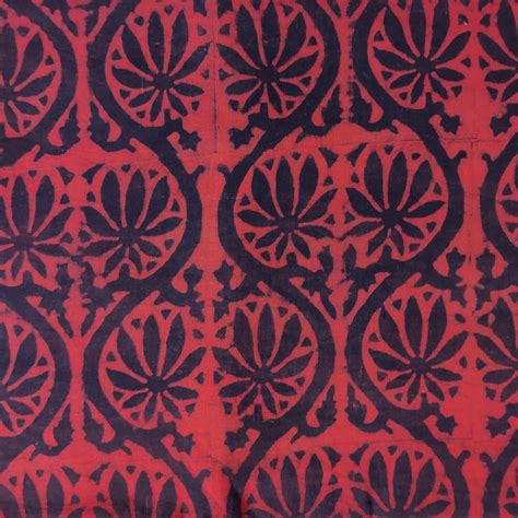 Pure Cotton Special Dabu Ankola Rustic Red With Creeper Hand Block Pri ...