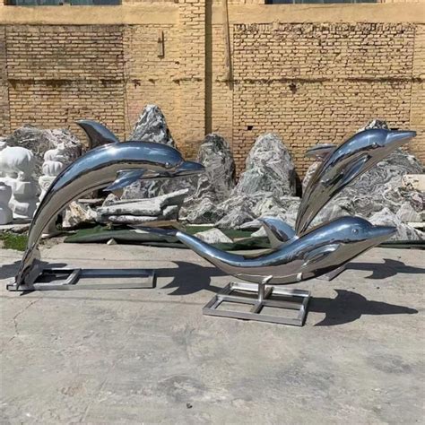 不锈钢海豚镜面雕塑_厂家图片价格-玉海雕塑