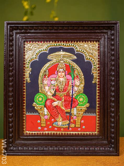 Tanjore Painting - Lalitha Tripura Sundari - Flat (Gold Foil) - 12x10 ...