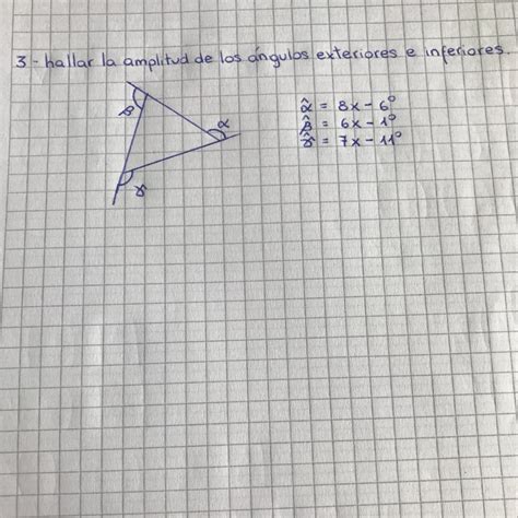 Hallar la amplitud de los ángulos exteriores e inferiores - Brainly.lat