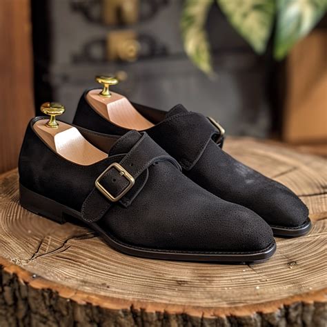 Black Nubuck Leather Martino Monk Straps – Costoso Italiano